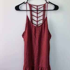 Burgundy ladder back sun dress